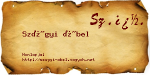 Szügyi Ábel névjegykártya